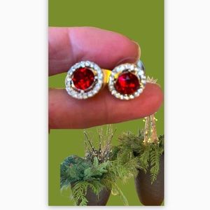Givenchy Earrings Red - Crystal Gold